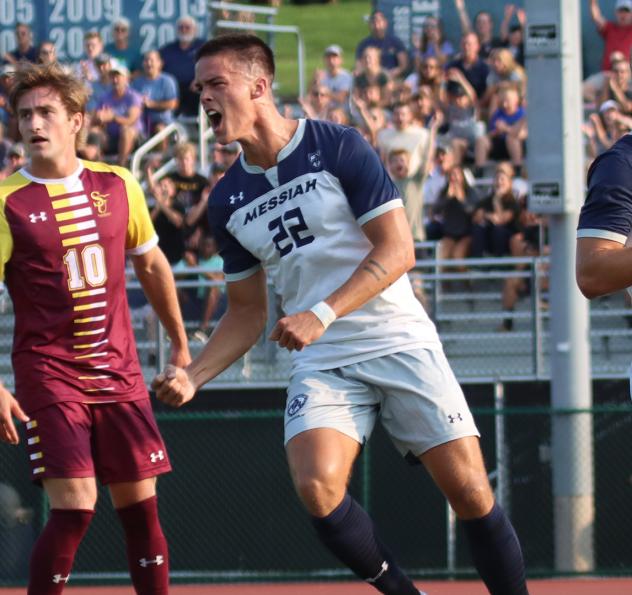 Defender Jake Lent-Koop with Messiah University