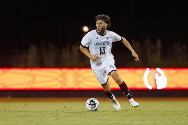 Midfielder Bradley Sample with Louisville