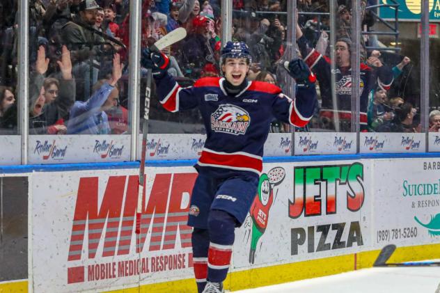 Saginaw Spirit's Jorian Donovan on game night