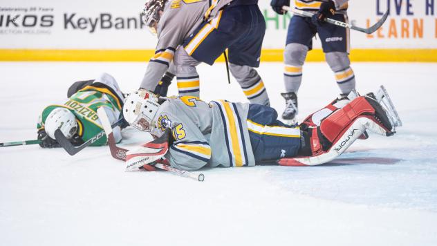 Erie Otters' Charlie Burns on the ice