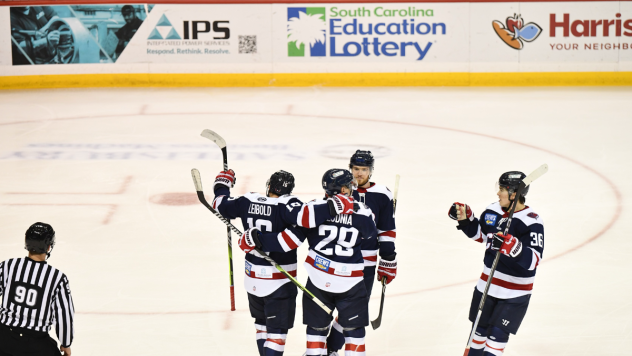 South Carolina Stingrays celebrate a goal
