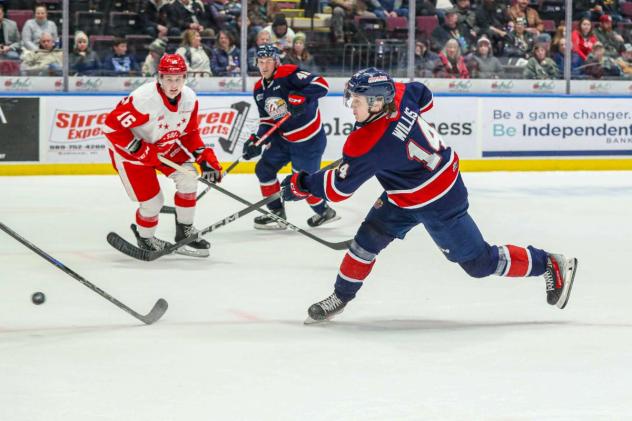 Saginaw Spirit's Joey Willis in action