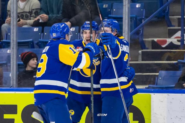 Saskatoon Blades celebrate win