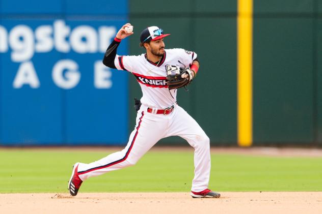 Infielder Laz Rivera with the Charlotte Knights