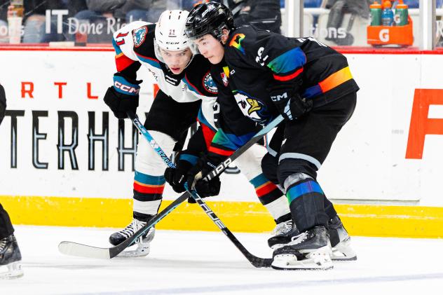 Kelowna Rockets battle the Portland Winterhawks