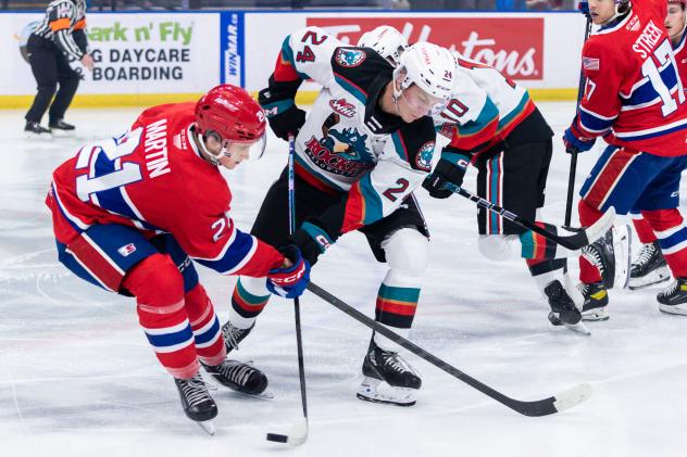 Kelowna Rockets battle the Spokane Chiefs