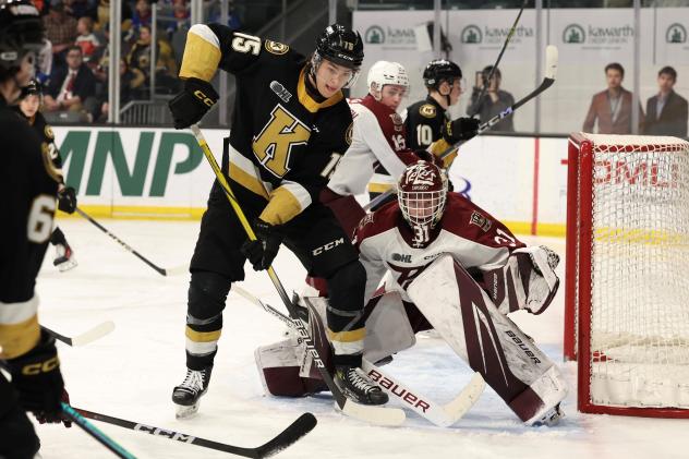 Peterborough Petes goaltender Zach Bowen vs. the Kingstown Frontenacs