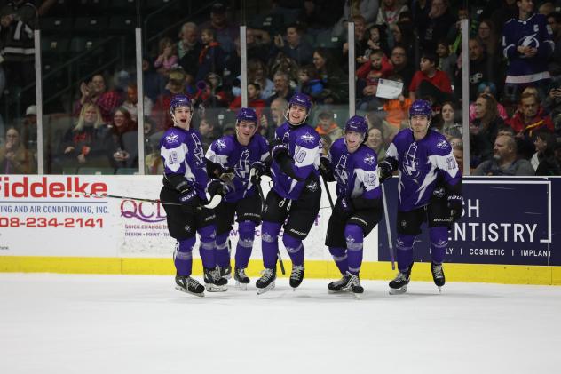 Tri-City Storm celebrate one of their 12 goals