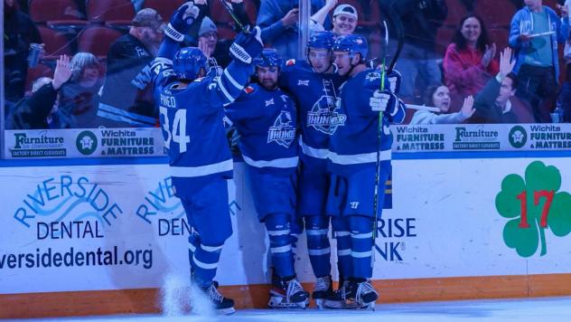 Wichita Thunder celebrate a goal