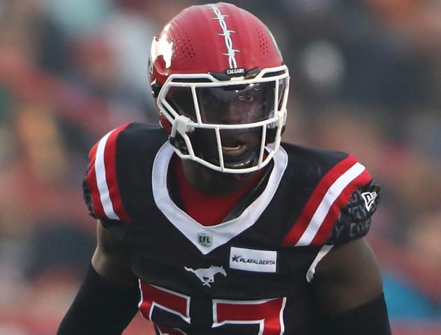 Calgary Stampeders linebacker Micah Awe