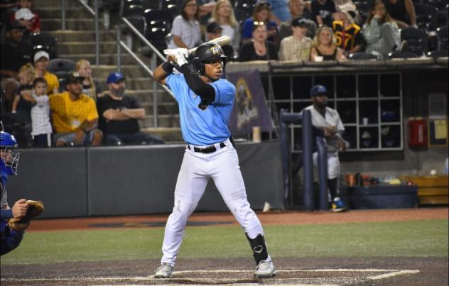 Outfielder Patrick Lee with the West Virginia Black Bears