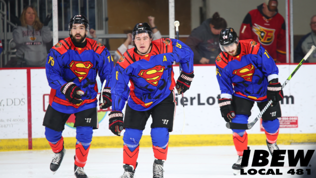 Indy Fuel's Bryan Lemos, Colin Bilek, and Chase Lang on game night