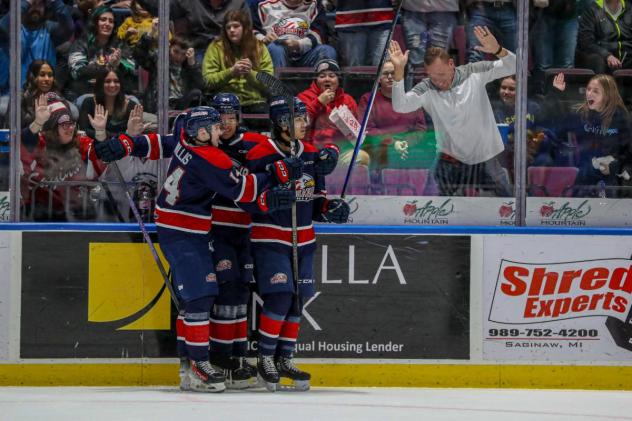 Saginaw Spirit celebrate win