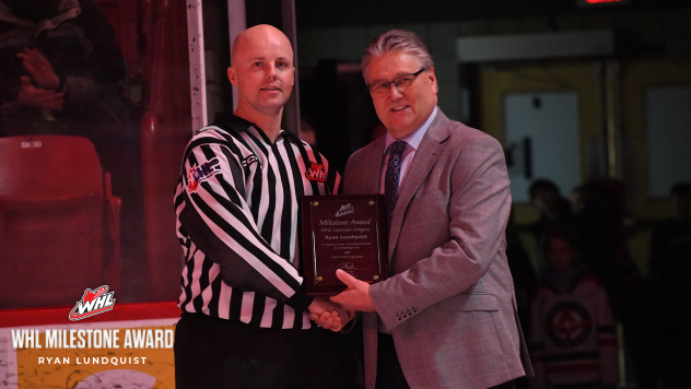 WHL Official Ryan Lundquist and WHL Senior Director Kevin Muench
