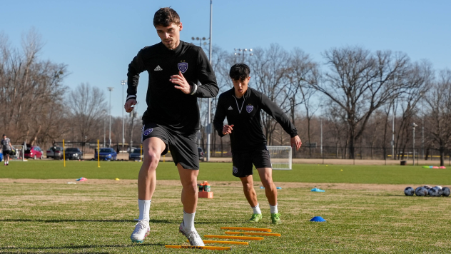 Midfielder Jansen Wilson in training with Louisville City FC