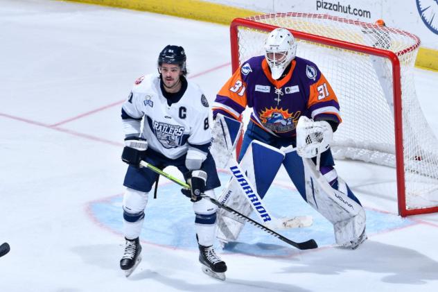Worcester Railers forward Anthony Repaci vs. the Orlando Solar Bears
