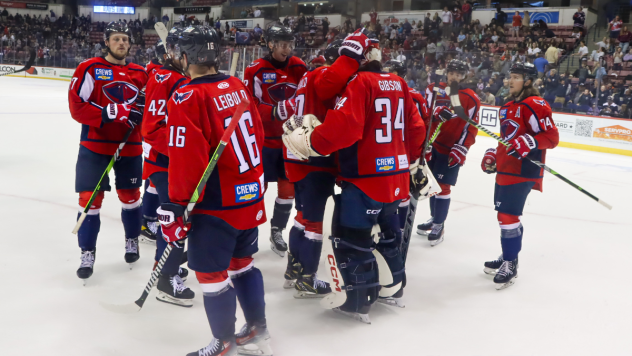 South Carolina Stingrays celebrate a win over the Atlanta Gladiators
