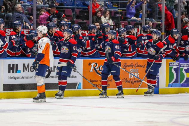 Saginaw Spirit celebrate win