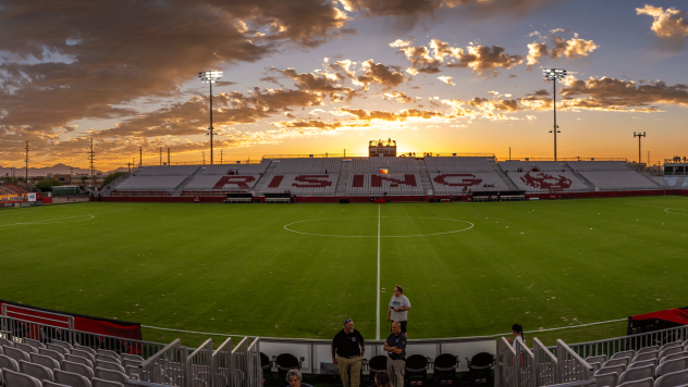 Phoenix Rising Soccer Stadium at sunset