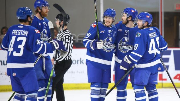 Wichita Thunder celebrate following a goal