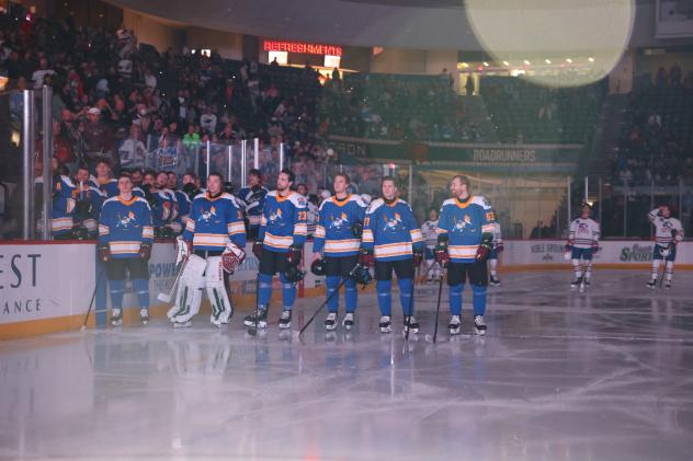 Tucson Roadrunners on the ice for introductions