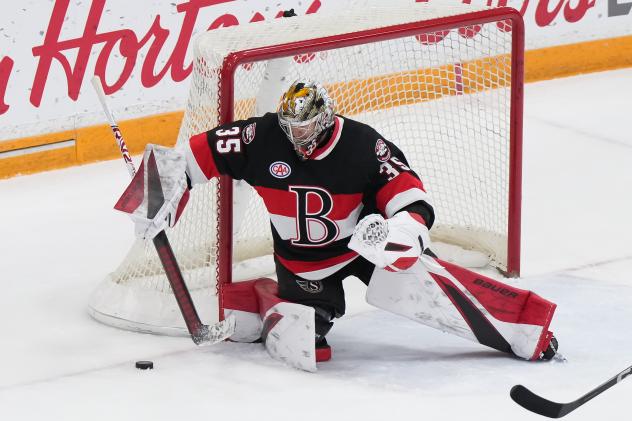 Belleville Senators' Leevi Merilainen in action