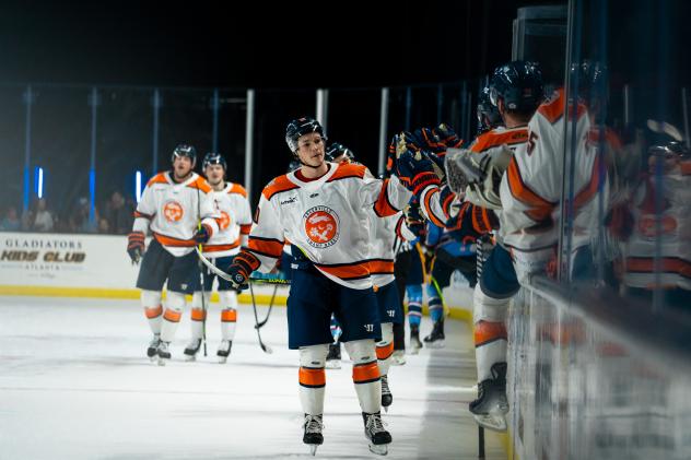 Greenville Swamp Rabbits celebrate win