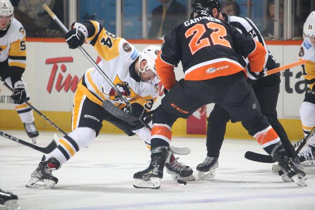 Lehigh Valley Phantoms face off with the Wilkes-Barre/Scranton Penguins