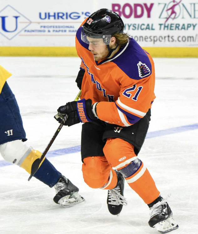 Forward Tag Bertuzzi with the Reading Royals