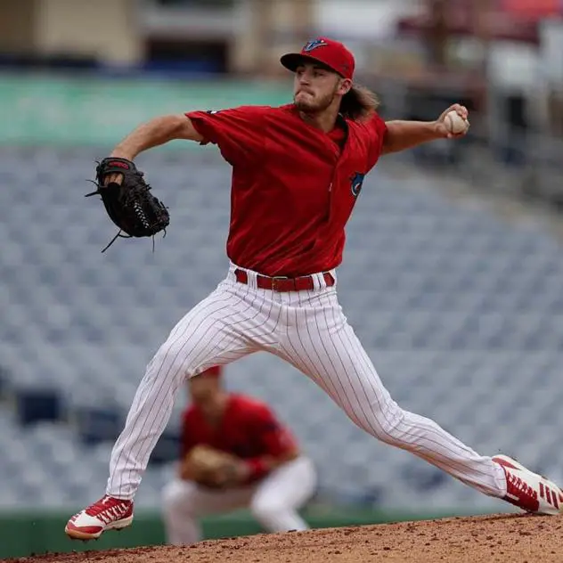 Pitcher Ethan Lindow with the Clearwater Threshers