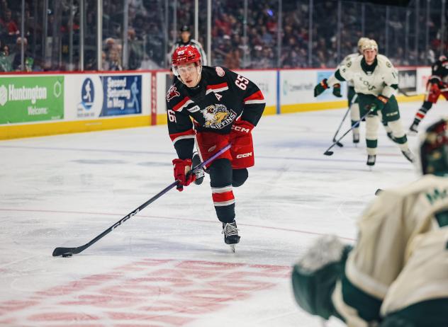 Grand Rapids Griffins' Dominik Shine on the ice