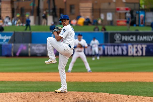 Pitcher Melvin Jimenez with the Tulsa Drillers