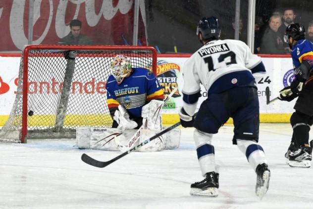 Worcester Railers' Jake Pivonka versus Reading Royals' Anson Thornton
