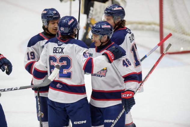Saginaw Spirit celebrate win