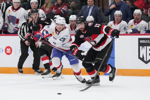 Ottawa Senators' Claude Giroux versus Belleville Senators' Egor Sokolov