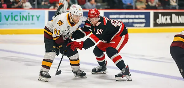 Grand Rapids Griffins face off with the Chicago Wolves