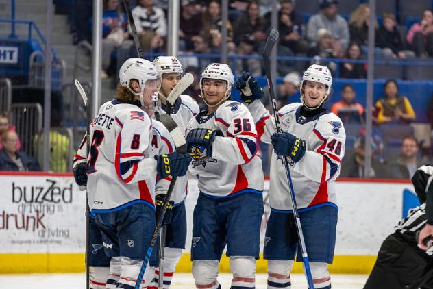 Springfield Thunderbirds celebrate win