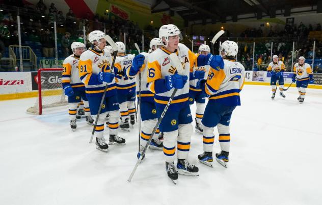Saskatoon Blades celebrate win