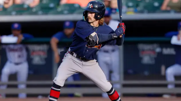 Mississippi Braves' Trey Riley at bat