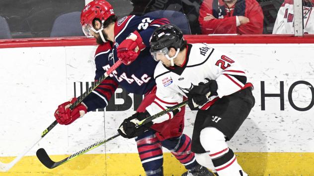 Allen Americans' Mikael Robidoux versus Adirondack Thunder's Andre Ghantous