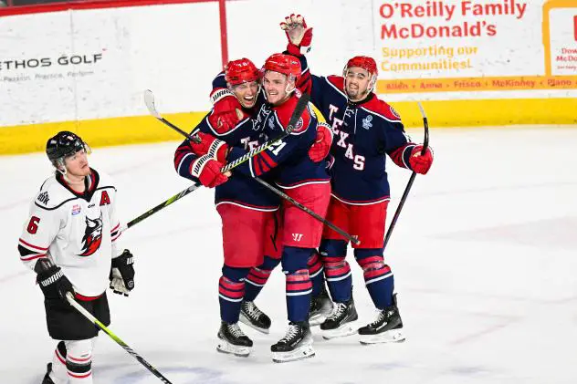 Allen Americans celebrate win