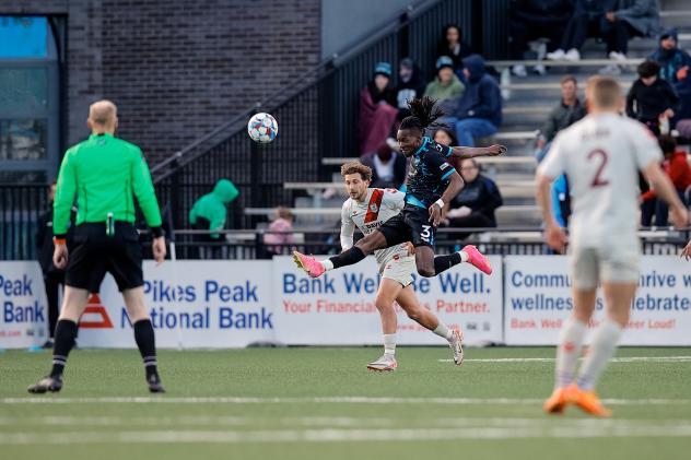 Colorado Springs Switchbacks FC's Wahab Ackwei in action