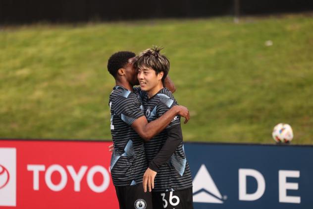 Tacoma Defiance's Travian Sousa and Yu Tsukanome on game night