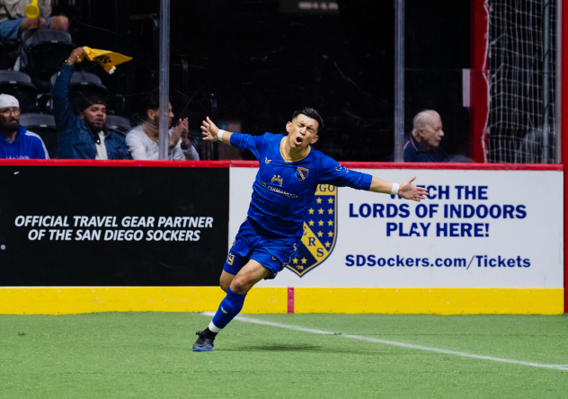 San Diego Sockers react following a goal