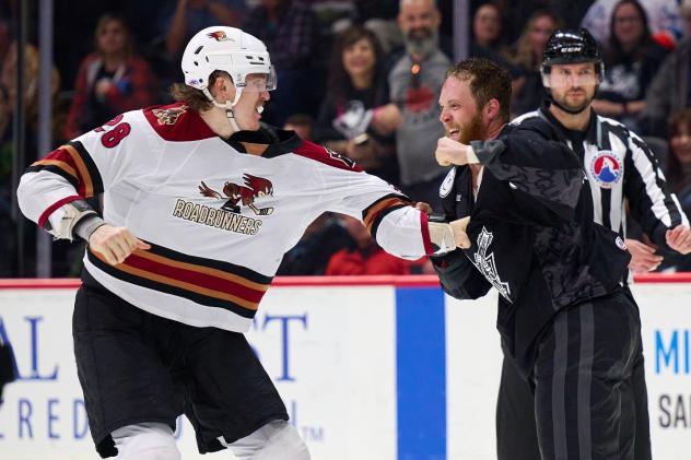 Tucson Roadrunners center Curtis Douglas (left)