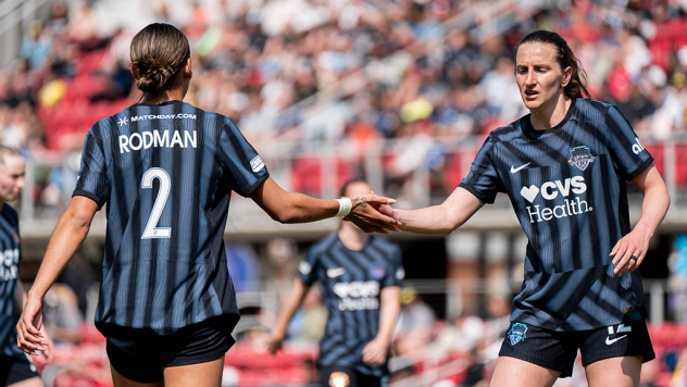 Washington Spirit forward Trinity Rodman and midfielder Andi Sullivan