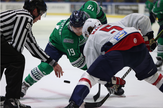 Florida Everblades' Robert Carpenter versus South Carolina Stingrays' Austin Magera