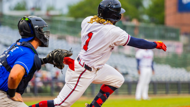 Mississippi Braves' Justin Dean in action