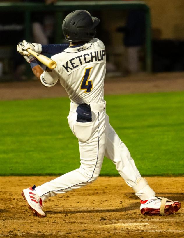Tri-City Dust Devils' Caleb Ketchup at bat