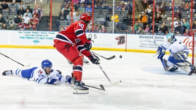 Wichita Thunder defend agaisnt the Rapid City Rush